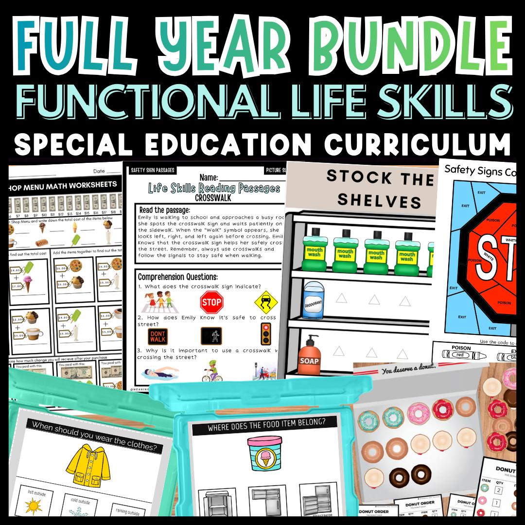 Functional Life Skills Curriculum for Special Education Class Full Year Bundle